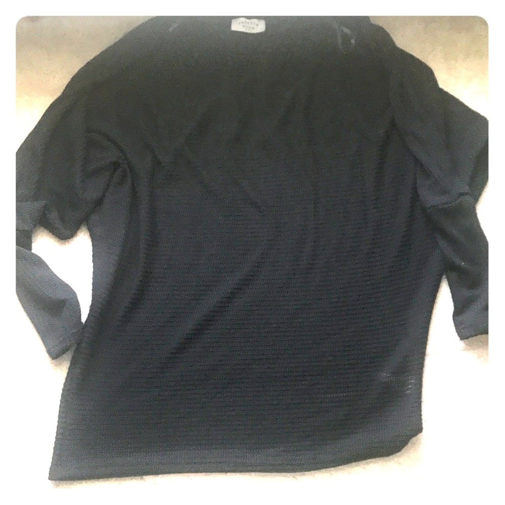 Black sheer off the shoulder sweater